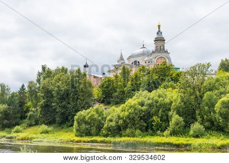 Aerial View Of The Boris And Gleb Novotorzhsky Monastery In Torzhok, Tver Oblast, Russia. Scenic Rur
