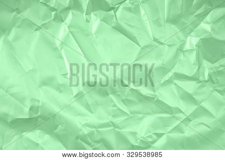 Crumpled Mint Satin Paper Texture