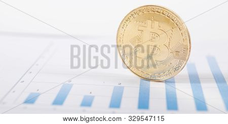Gold Bitcoin And Quotes Charts. A Visual Representation Of Digital Cryptocurrencies. Bitcoin Are Ful