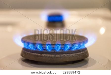 Energy Efficiency Concept With Gas Cooker - The Cost Of Natural Gas Is More Expensive. Close Up, Sel