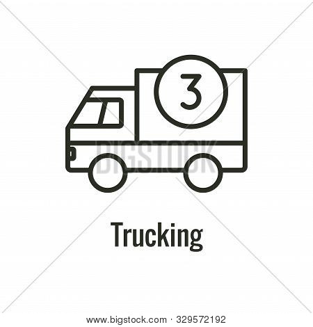 Logistics Icon W Truck And The Number 3