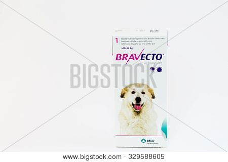 Cluj-napoca/romania-10 24 2019: Bravecto Chewable Tick & Flea Tablet