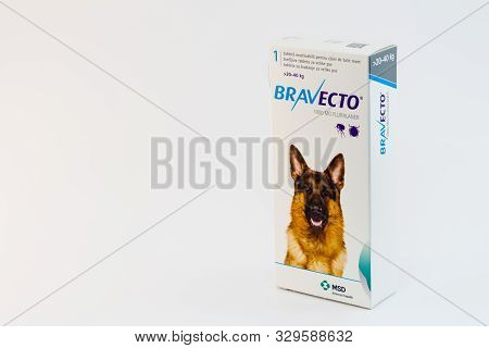 Cluj-napoca/romania-10 24 2019: Bravecto Chewable Tick & Flea Tablet