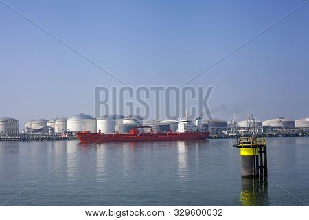 Oil Refinery Plant From Industry Zone, Aerial View Oil And Gas Industrial, Refinery Factory Oil Stor