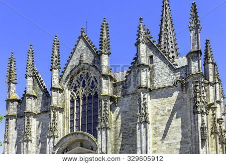 Vitre, Brittany, France - June 1: Notre Dame / Church Of Our Lady Of Vitre On June 1, 2019 In Vitre,