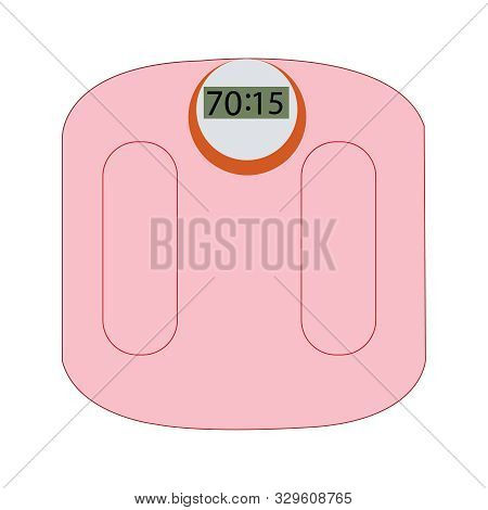 Pink Red And Grey Bathroom Scale Vector Illustration