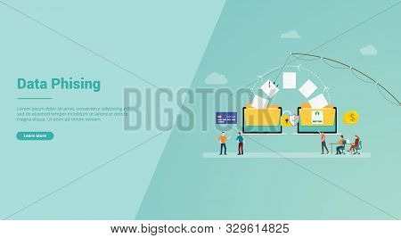 Data Phising For Website Template Or Landing Homepage Banner - Vector Illustration