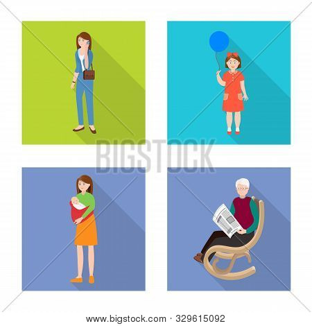 Vector Design Of Generation And Happy Icon. Set Of Generation And Avatar Stock Symbol For Web.