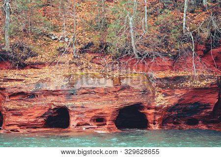 Apostle Islands Mainland Sea Caves Along The Bayfield Peninsula Along Lake Superior In Wisconsin