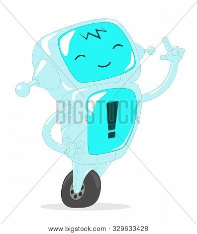 Color Vector Illustration Of Cute Little Robot