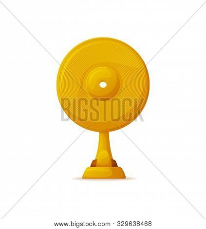 Music Award Sign, Gold Record Reward Isolated Icon. Plate Old Style, Vinyl Retro Melody Tape. Prize 