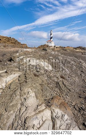 Favaritx Lighthouse At The Extreme North-east Of The Island Of Menorca In Spain