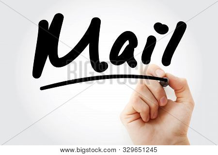 Hand Writing Mail With Marker, Concept Background