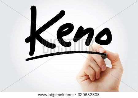 Hand Writing Keno With Marker, Concept Background