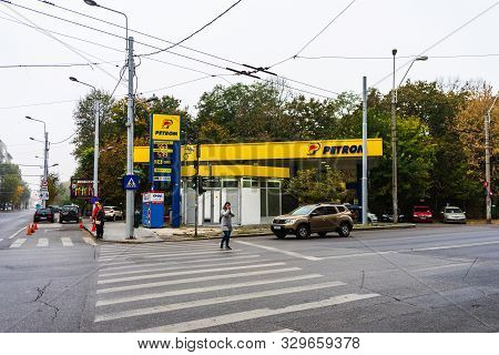 Petrom Gas Station In Downtown Area Of Bucharest, Romania, 2019
