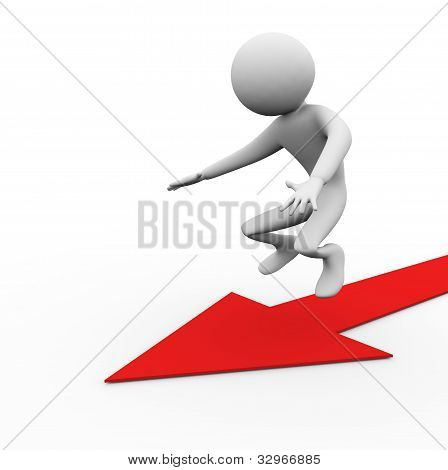 3D homme atteindre objectif