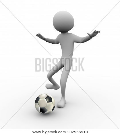 3D homme avec Soccer