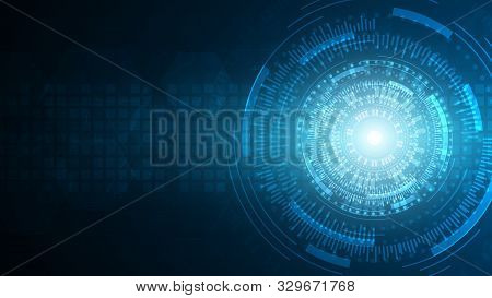 Blue Abstract Technology Cyberspace Vector Background,artificial Intelligence Technology Concept,fut