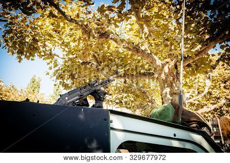 Rifle On The Top Of French Army Petit Vehicule Protege Armoured Infantry Fighting Vehicle Manufactur