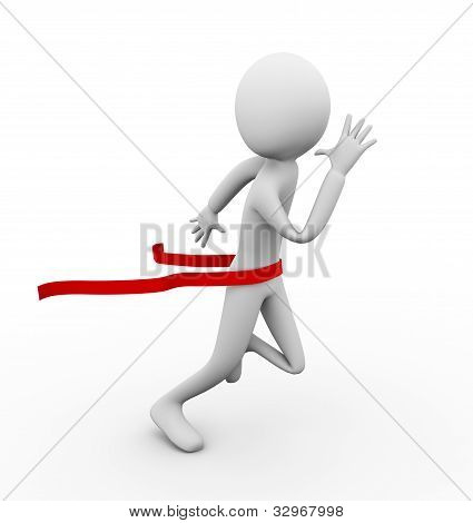 3D homme gagnant