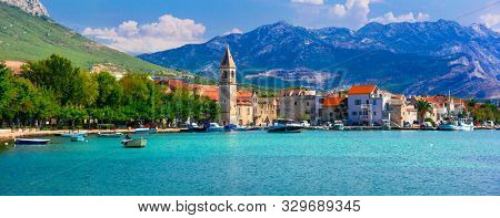 Idyllic coastal villages in Croatia. Scenic Kastella in Dalmatia, view of Kastel Kambelovac village