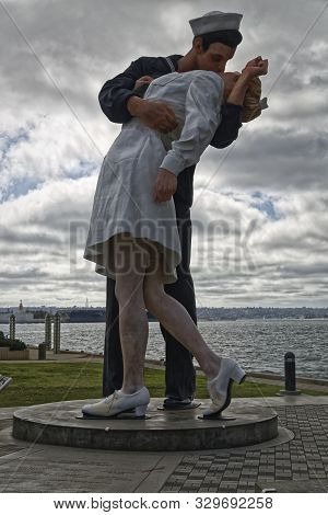 San Diego, United States Of America- April 13,2013: Unconditional Surrender Sculpture.