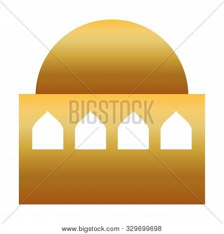 Golden Manger House Building Isolated Icon Vector Illustration Design