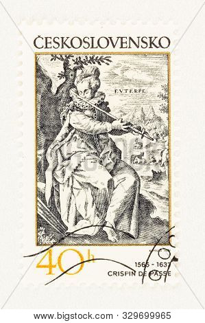 Seattle Washington - October 4, 2019: Czechoslovakia Postage Stamp Issued In 1982 Of Engraving By Cr