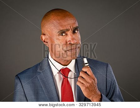 Angry Male Corporate Or Government Whistleblower Ready To Sound Out