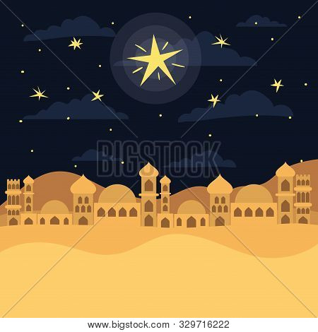 Manger Houses Cityscape Buildings Landscape Vector Illustration Design