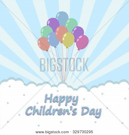 Children's Day, Balloons, Postcard