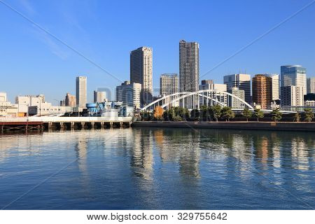 Tokyo City Skyline - Modern Residential Neighborhoods With High Rise Apartment Buildings At Kachidok