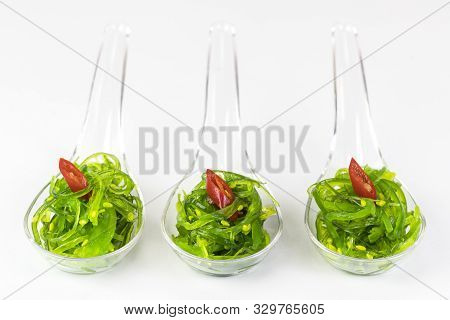 Molecular Cuisine Caviar Elements Shot Closeup Of A Plastic Buffet Table Spoon