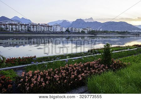 Park And Water Canal In Konyaalti District In Antalya, Turkey