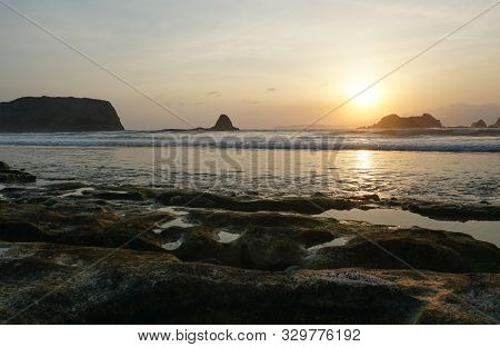 Beautiful Papuma Beach In Jember East Java Indonesia