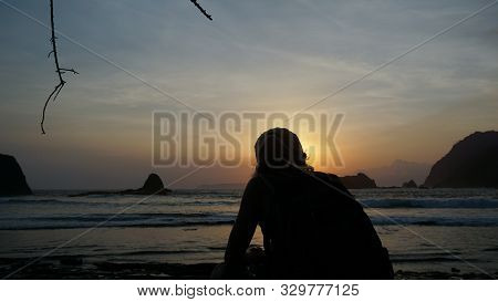 Jember, Indonesia - October 24, 2019 : Papuma Beach Jember East Java Indonesia