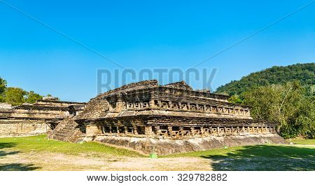 Pyramid At The El Tajin Archeological Site, Unesco World Heritage In Mexico