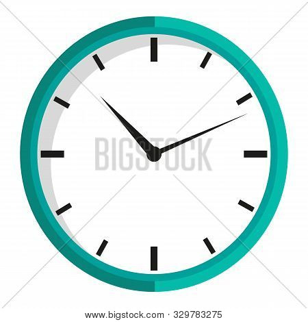 Big Round Clock Isolated Icon. Vector Time Measuring Device, Watch With Minute And Second Pointer, M