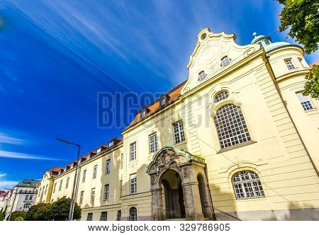 View On Old Residential Buildings In Bogenhausen Munich, Germany
