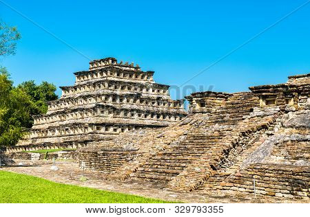 Pyramid Of The Niches At El Tajin Archeological Site, Unesco World Heritage In Mexico