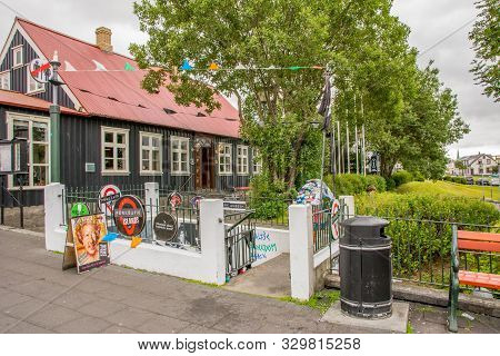 Reykjavik, Iceland, July 2019: Entrance Of The Punk Museum, Located On The Bankastraeti, Former Unde