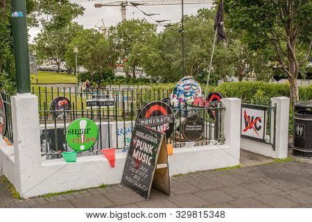 Reykjavik, Iceland, July 2019: Entrance Of The Punk Museum, Located On The Bankastraeti, Former Unde