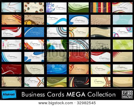 Mega colección de 42 Resumen profesionales y diseñadores de tarjetas de visita o tarjetas de visita en difere