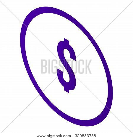 Dollar Sign Icon. Isometric Of Dollar Sign Vector Icon For Web Design Isolated On White Background