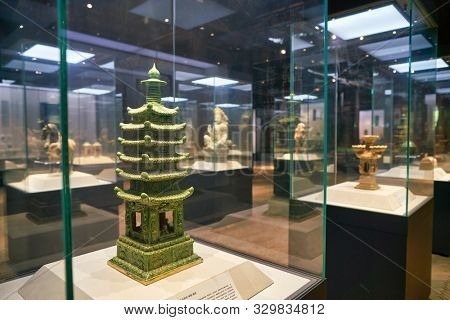 SHENZHEN, CHINA - CIRCA APRIL, 2019: exhibits on display in Gankeng Hakka Town in Shenzhen. Gankeng Hakka Town is a tourist attraction by OCT Group.