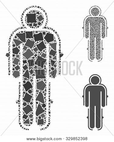 Exoskeleton Skafandr Composition Of Rough Parts In Various Sizes And Color Tinges, Based On Exoskele