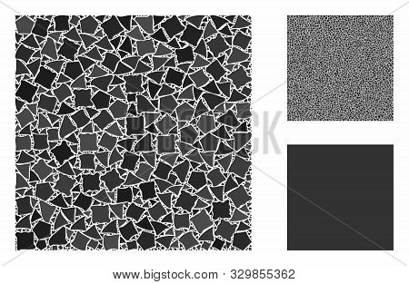 Filled Square Mosaic Of Joggly Items In Different Sizes And Shades, Based On Filled Square Icon. Vec
