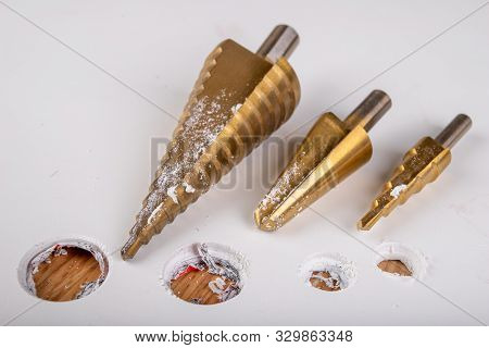 Conical Drill Used For Small Housework. Drilling In Plastic With Tool Steel Drills.