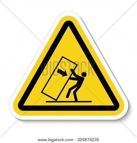 Body Crush Tip Over Hazard Symbol Sign Isolate On White Background,vector Illustration
