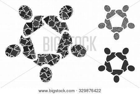 Collaboration Composition Of Rugged Parts In Various Sizes And Color Tints, Based On Collaboration I